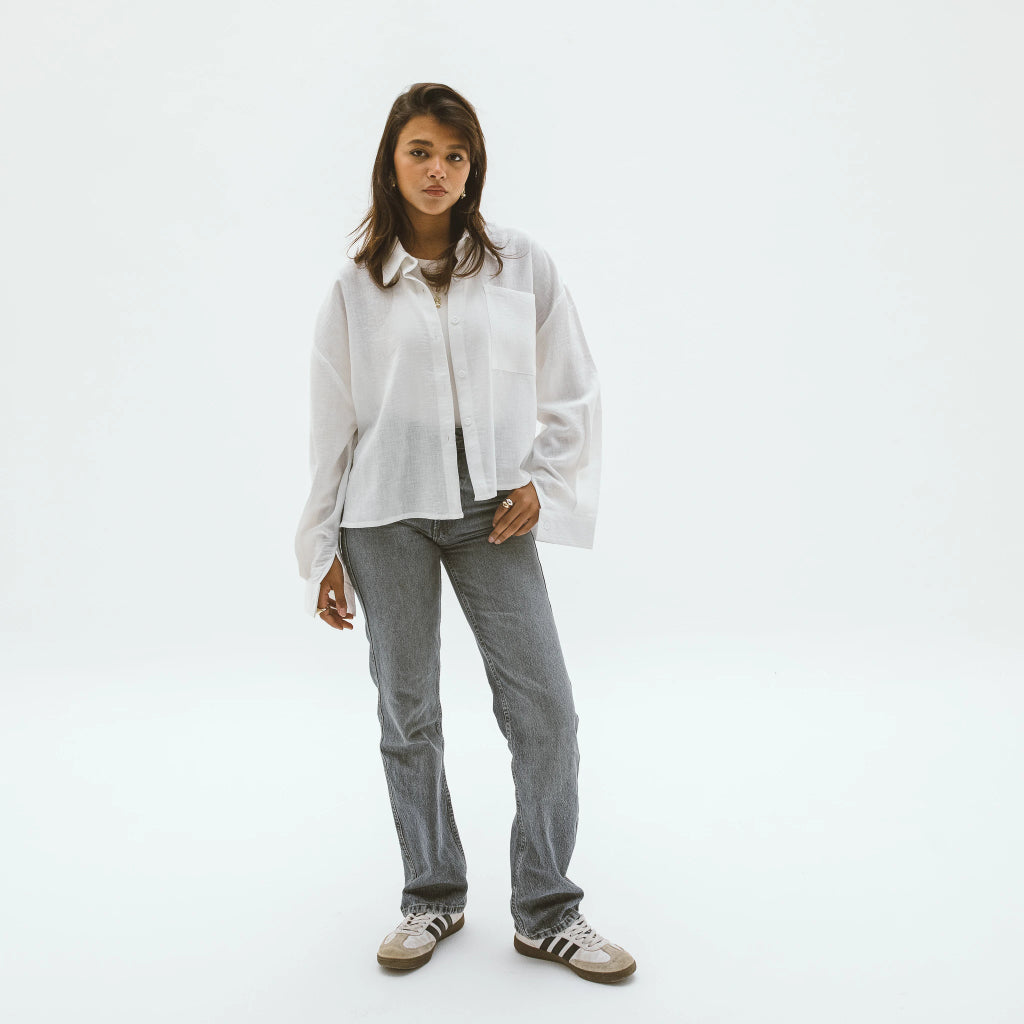 Cropped Linen Shirt