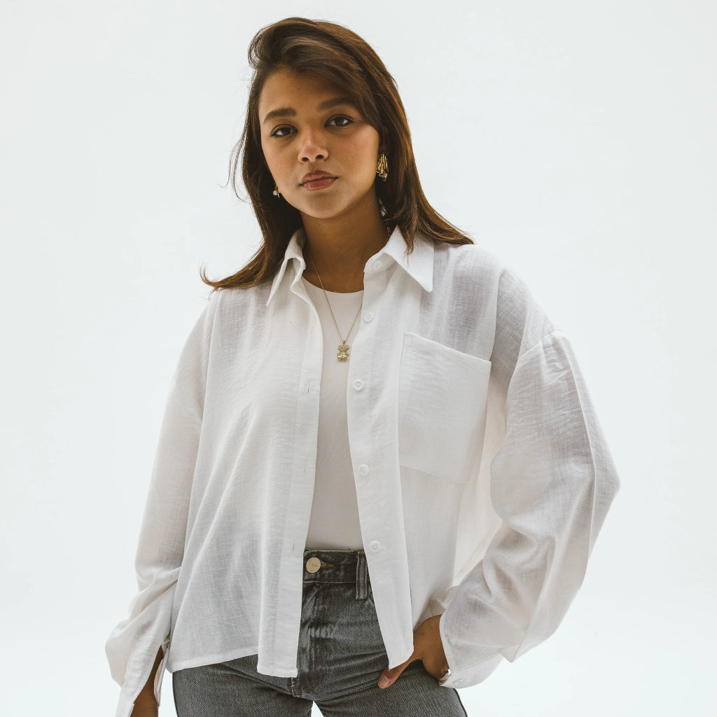 Cropped Linen Shirt