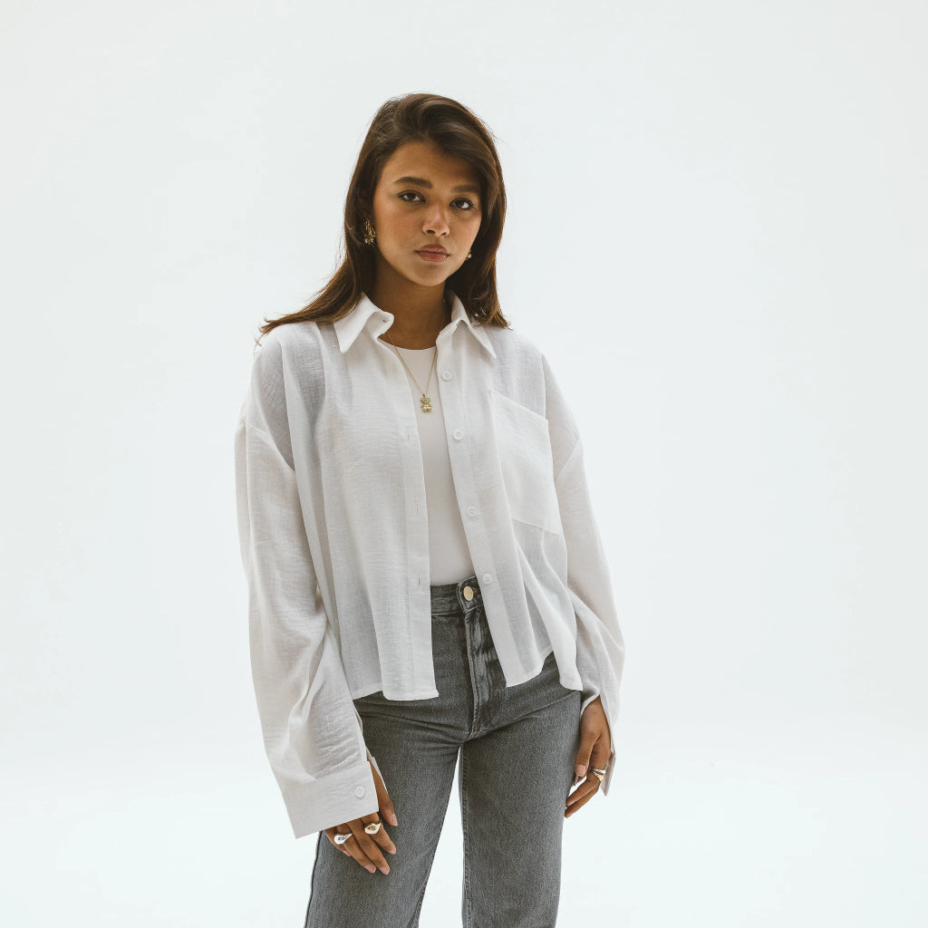 Cropped Linen Shirt