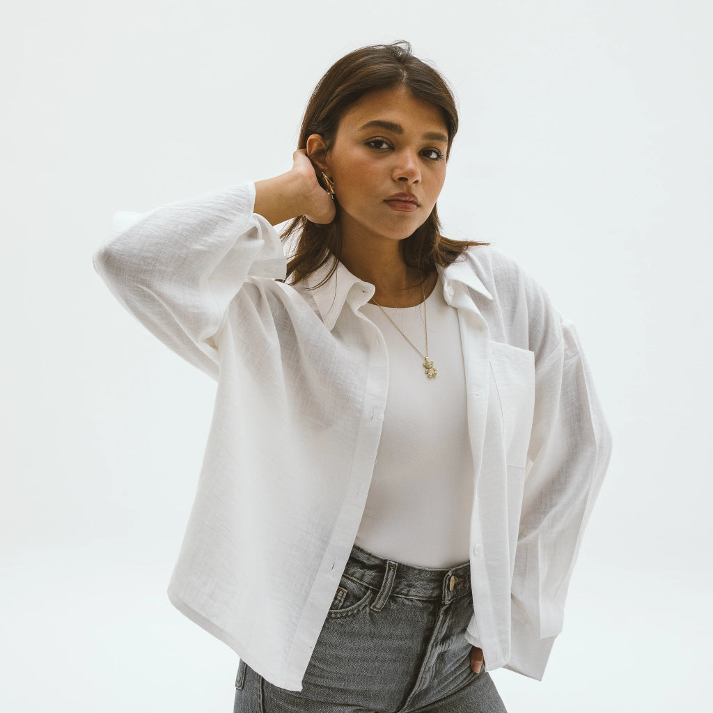 Cropped Linen Shirt