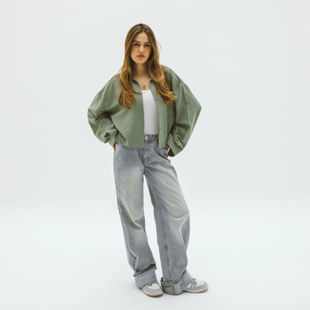 Cropped Linen Shirt