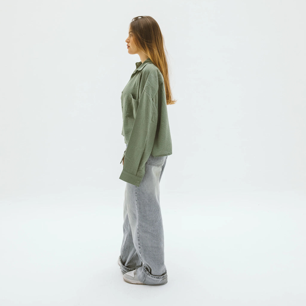 Cropped Linen Shirt