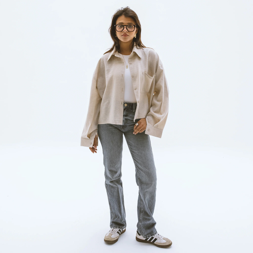 Cropped Linen Shirt