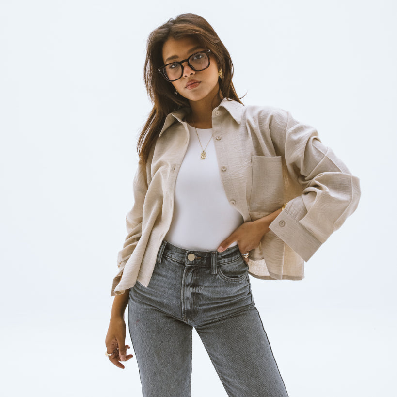 Cropped Linen Shirt