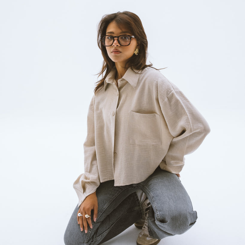 Cropped Linen Shirt