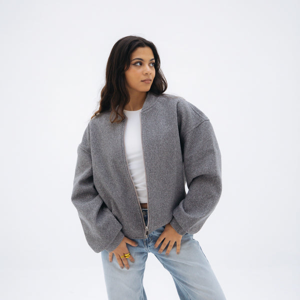 Cozy bomber jacket - Dark grey