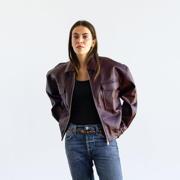 Old Flame Leather Jacket - Burgundy